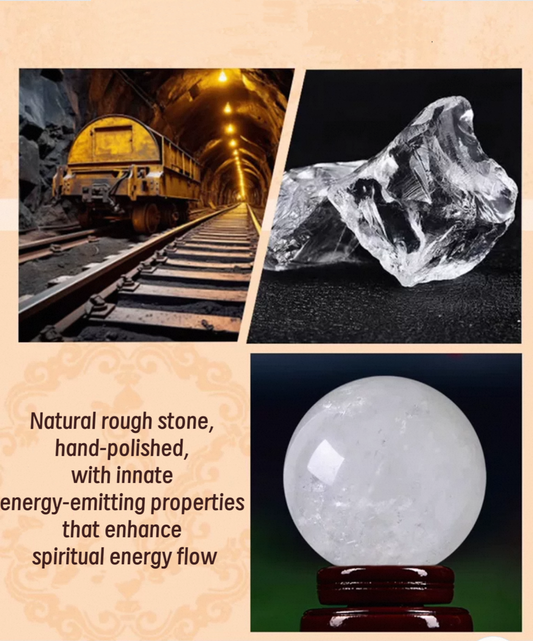 "Energy-Clearing Crystal Sphere – Certified AAA Grade White Quartz for Spiritual Healing & Home Blessing"
