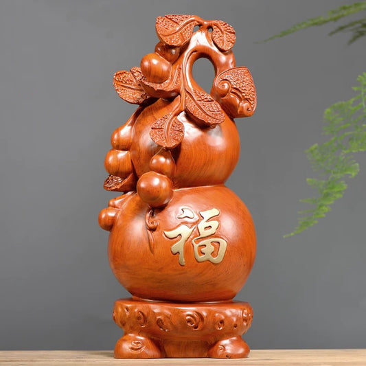 Rosewood carved gourd Feng Shui ornament