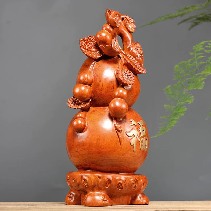 Rosewood carved gourd Feng Shui ornament
