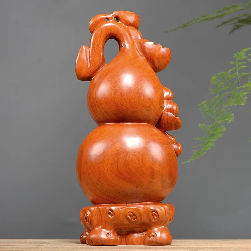 Rosewood carved gourd Feng Shui ornament