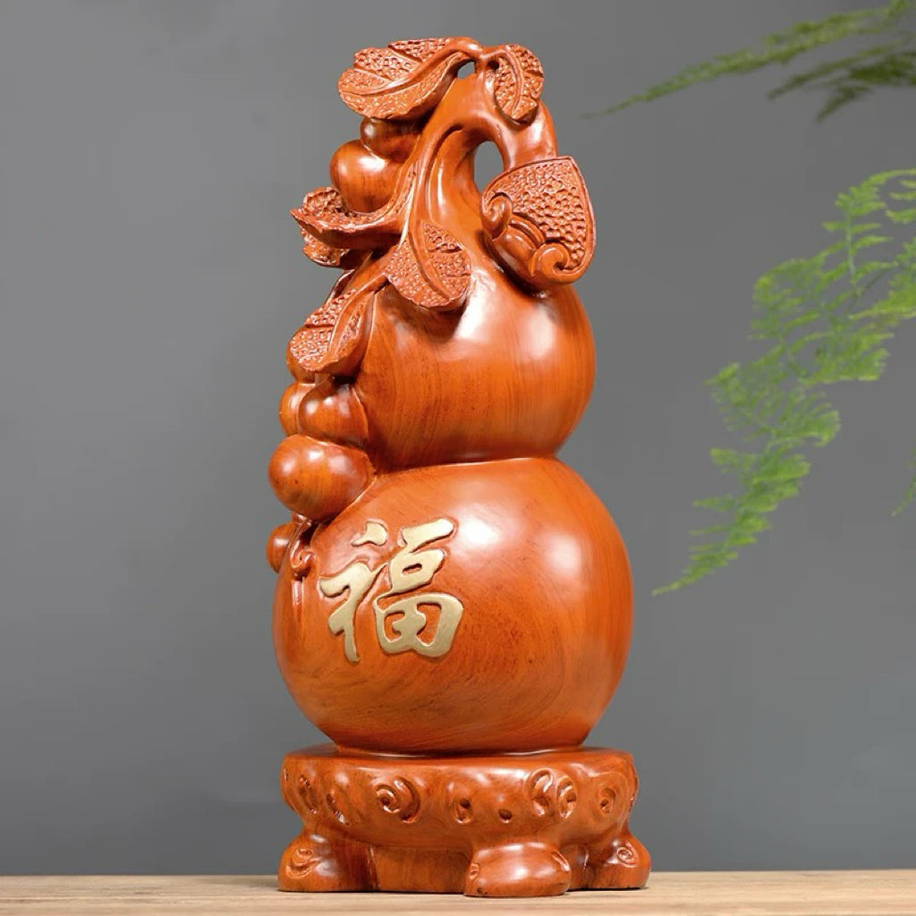Rosewood carved gourd Feng Shui ornament